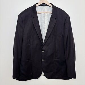 Indochino Mens 52R Brown Wool Button Lined Sport Coat Blazer Custom Made